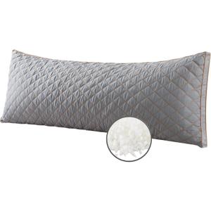 WhatsBedding Memory Foam Body Pillow for Adults, Long Body Pillow for Sleeping, Full for Bed - Dark Grey
