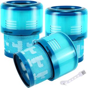 ATXKXE Gen5 Filter Replacement filter, Compatible with Dyson Gen5detect Absolute, Gen5outsize Absolute, Gen5detect Fluffy Cordless Vacuum Cleaner, 3 Pack Filters and 1 Clean Brush