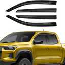 Rain Guards Fit for Chevy/Chevrolet Colorado Crew Cab 2023 2024 2025 2026, Durable Tape-On Side Window Wind Deflectors & Visors 2023-2026 GMC Canyon Crew Cab Rain Guard Black 4 PCS