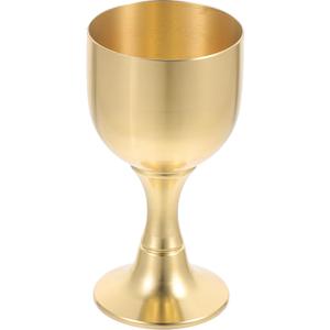 Amosfun 30ml Brass Chalice Cup Metal Shot Glasses Gold Communion Cup for Church Ritual Cocktail Holy Water- 7.6cm x 4cm x 4cm (0.2 Ounces)