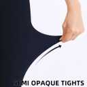 Women's 80 Denier Semi Opaque Tights High Waist Soft Solid Color Footed Pantyhose (XL)