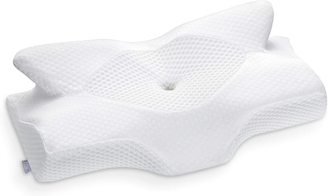 Elviros Cervical Memory Foam Pillowcase (White)