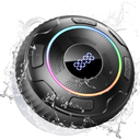 Hupoaf Bluetooth Shower Speaker, Wireless Bluetooth 5.3, HD Sound, Portable Speaker with Suction Cup/Hook, IPX7 Waterproof, with LED Light/Time Display, for Bathroom/Outdoor/Party/Beach/Kayak/Gift