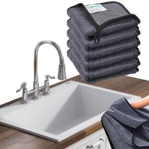 Shiny Cleaning Cloths,3pcs Shiny Drying Towels,Shower Doors Drying Towels,12 * 10in Streak Free Glass Window Car Mirror Super Absorben Microfiber Cleaning Cloths(5pcs grey12*10)