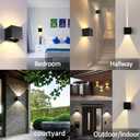 12W LED Wall Sconces Lights Modern Black LED Wall Lamp Set of 2,Up and Down Square 3000K Warm White Wall Lighting Fixtures for Indoor/Outdoor,Living Room,Bedroom,Hallway 3.94in*(2 Pack)