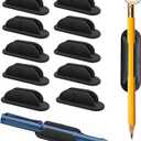 VILLCASE 10pcs Self-adhesive Pen Holder Clip for Desk Portable Pencil Organizer for Home Office Wall-mounted Writing Instrument Storage, Black