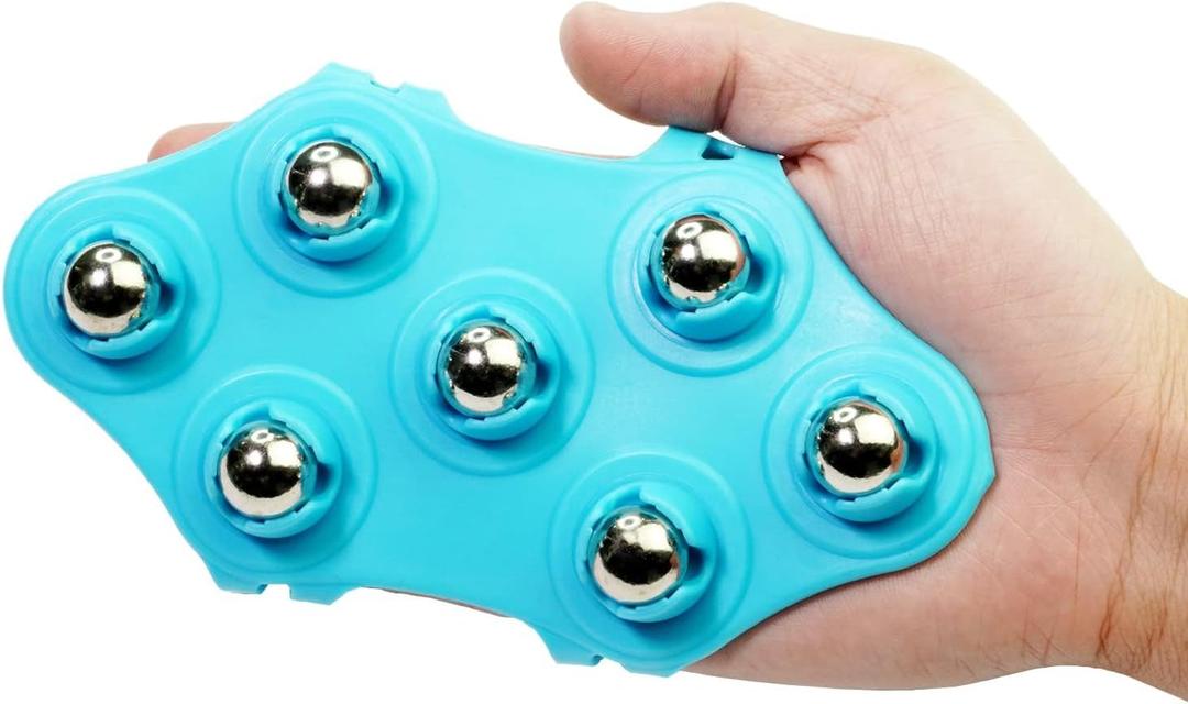 Massage Ball Roller and Therapy Ball - Hand Held Back and Foot Massager - Trigger Point Massage Tool - Blue