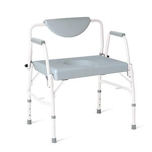 Medline Bariatric Drop-Arm Commode - Heavy Duty Steel Toilet Chair for Disabled and Elderly, 1,000 lb. Weight Capacity, Gray