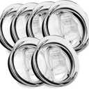 30oz Skinny Tumbler Replacement Lids 6 Pack,Spill Proof Splash Resistant Silicone Sliding Covers,Straw Friendly, BPA Free