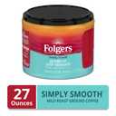Folgers Simply Smooth Ground Coffee, Mild Roast, 27 Oz. Canister (EXP 12/13/26)