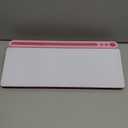 DOLLAR BOSS Glass Desk Whiteboard Small Dry Erase Board Desktop White Board with Storage Drawer Computer Keyboard Stand Desk Organizer Office Accessories School Supplies with 4 Markers 1 Eraser, Pink