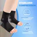 2 x Ankle Brace for Women & Men, Ankle Compression Sleeves for Plantar Fasciitis Relief, Ankle Support for Arthritis, Inflammation Relief, and Circulation(L) (Large) (Black, L)