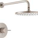 Delta Modern 14 Series Round Rain Shower Faucet Set, Brushed Nickel Shower Head and Handle Set, Valve Trim Kit, Spotshield Stainless T14269-SP-PP (Valve Not Included)