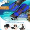 Mask Fins Snorkel Set, Snorkeling Gear for Adults, Panoramic View Snorkel Mask Anti-Fog, Adjustable Dive Flippers, Dry Top Snorkel and Travel Bag, Scuba Gear for Swimming Snorkeling Diving