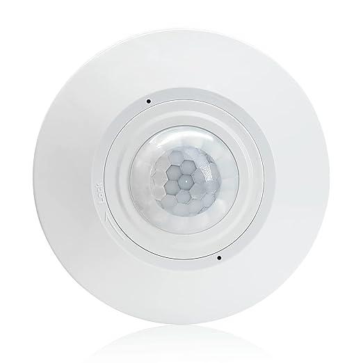 RAYZEEK Ceiling Mount 360 degree PIR Occupancy Motion Sensor,2200W,110-265V,8-12M High Sensitive HardWired Occupancy Sensor Detector, Commercial/Residential,Up to 1600 sq.ft(10A,Neutral Wire Required)