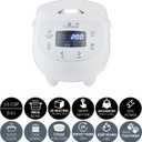 Yum Asia Panda Mini Rice Cooker With Ninja Ceramic Bowl and Advanced Fuzzy Logic (3.5 cup, 0.63 litre) 4 Rice Cooking Functions, 4 Multicooker functions, Digital LED display - 120V,Arctic White 