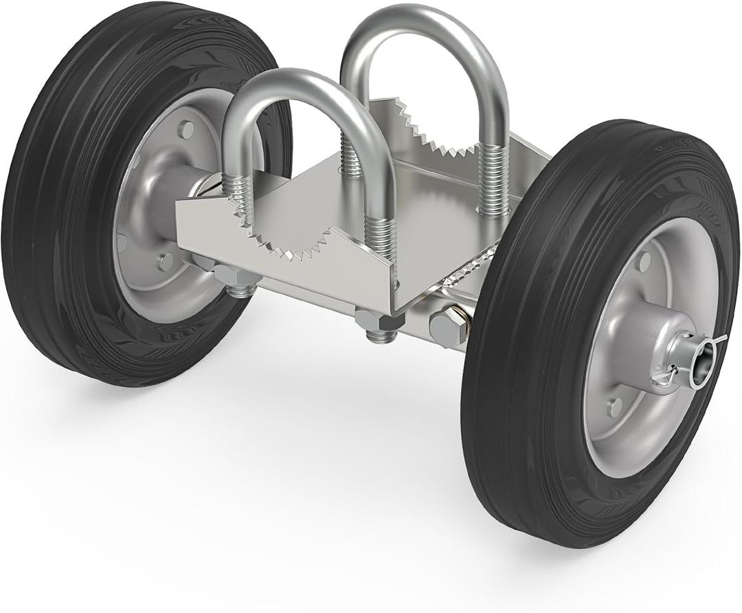 Fixirons 6" Rolling Gate Wheel Carrier for Driveway Heavy Duty Steel Rolling Gate Rubber Wheel Chain Link Fence Steel Rolling Gate Helper Wheel for Swing Sliding Gate, Support up to 600lbs