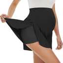 POSHGLAM Women's Maternity Flowy Shorts Over Belly Workout Causal Lounge Comfy Stretchy Summer Shorts(Black, XX-Large)
