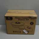 M MCIRCO 4-Piece Glass Casserole Baking Dish, Set of 2 Casseroles With Glass Lids, 1.9 Qt and 3 Qt