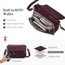 befen Genuine Leather Crossbody Bags for Women with Built in RFID Wallet Medium Womens Saddle Bag Cross Body Purse
