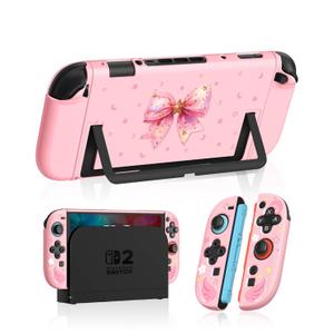 Dockable Case for Nintendo Switch 2 - Cute Kawaii Cartoon Design Soft TPU Grip Cover for Joy-Con PK MSNZS PC for Switch 2 Protective Case 2025 for Girls Boys Teens