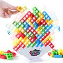 64 Pcs Stack Game for Adult & Kids, Balance Stacking Blocks Game for 2 Players+ Family Games, Parties, Travel, Kids & Adults Team Building Blocks Toy Gift for Kids or Friends
