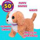 Little Live Pets Ouchies Hazel The Poodle Plush, 50+ Sounds, Limping to Walking Puppy Toy & Carrier, Interactive Puppy Toy for Kids 5+