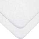 American Baby Company 2 Pack Waterproof Reusable Embossed Quilt-Like Flat Crib Protective Mattress Pad Cover for Babies, Adults and Pets, White