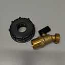 275-330 Gallon Water Tank IBC Tote Adapter 2.36" Coarse Thread Brass Hose Faucet Water Shut-Off Valve with Ball Valve, Garden Hose Connector Replace Valve Part, IBC Water Tank Fitting Part