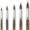 Watercolor Brushes Set - 5Pcs Extended Needle Point Artist Paint Brushes Professional Liner Brush - Synthetic Sable Hair Thin Paint Brushes for Watercolor Acrylic & Gouache