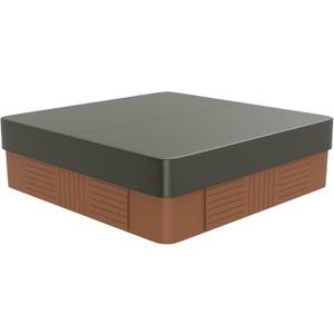 M METERXITY Outdoor Hot Tub Cover 96.5" x 96.5" x 11.8" Waterproof and Weather-Proof Oxford Square SPA Protector 200D Protectors Protective Cover Cap for Hot Tub Outdoor Indoor, Coffee