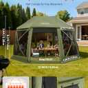 VEVOR Pop Up Gazebo Screen Tent, 13 x 13 ft Large High 13-Sided Camping Canopy Tent with Removable Top & Carry Bag, Quick Set & Bite-Proof Mesh Screen Sun Shelter for 10-12 Persons Backyard Patio