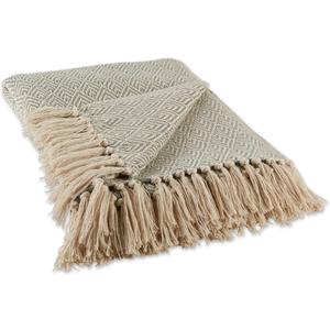 DII Diamond Throw Collection Cotton Woven, 50x60, Artichoke