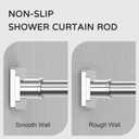 UIOSANRT Stainless Silver Shower Curtain Rod 31-68 Inches Non-Slip Shower Rod Tension Mounted No Drill Shower Curtain Rods Spring Tension Rod Adjustable Tension Curtain Rod for Windows Bathroom