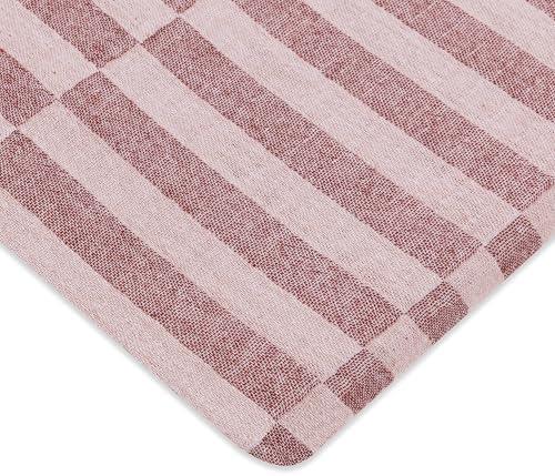 Babyletto Muslin Baby Bassinet Sheets for Girls & Boys - GOTS Certified Breathable Organic Cotton Cover - 360° Fitted, Soft & Cozy Rectangle Bedside Bassinet Sheets, Maroon Offset Stripe