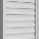 Ekena Millwork GVPRT24X4002SN Round Top Surface Mount PVC Gable Vent, 24"W x 40"H, Factory Primed White