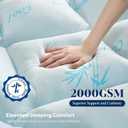 DOWNCOOL 5 Inch Cooling Full Mattress Topper, Bamboo Viscose Air Layer | Ultra Soft Pillow Top Mattress Pad, 21" Deep Pocket Elastic Skirt, Back Pain Relief, Perfect for Hot Sleepers, Blue