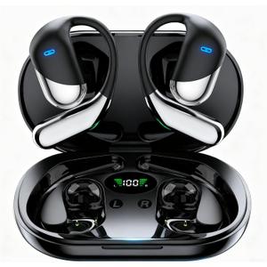 AI Translation Earbuds Real Time,Open Ear Earbuds, 168 Languages, 60H Playtime translator earbuds 4-in-1 Buletooth 5.4,Translator Device, Audifonos Traductores Ingls Espaol for Business, Learning (Classic Black)