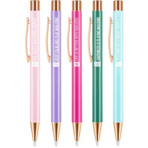 Set of 5 Mahjong Pens Funny Mahjong Gifts for Women Mah Jong Ballpoint Pens for Mah Jong Lovers Office Home Birthday (Classic)