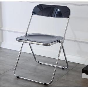 CHAIRABLE Acrylic Folding Chair with Chrome Frame, Plastic Foldable Seat