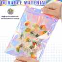 JETMORE 300 Pcs Mylar Bags, Smell Proof Bags Foil Pouch, Holographic Resealable Bags for Small Business, Candy Sample Jewelry Bag Sealable Packaging for Party Favor Food Storage (2.4x3.9in)