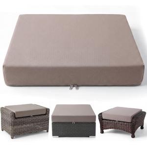 Outdoor Ottoman Cushion 23" x 19", 4" Thick High-Density Foam Replacement, Non-Slip Anti-Move Rubber Dot Base Patio Furniture Footstool Cushion, 3-Sided U-Zipper Washable Cover, Waterproof, 23*19*4in