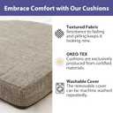 IPYNBAP Chair Cushions for Dining Chairs, Kitchen Chair Cushions, 16'' x 16'' x 2'', Non Slip Indoor Seat Cushions, Chair Pads for Dining Chairs with Ties & Removable Cover, Set of 6, Khaki