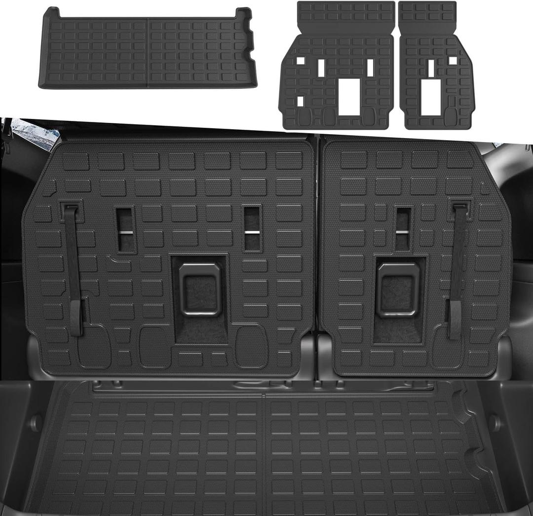 7&8 Seater Trunk Mat Backrest Mat Compatible with 2021-2025 Toyota Sienna TPE Cargo Mat Replacement for 2021-2025 Toyota Sienna Accessories