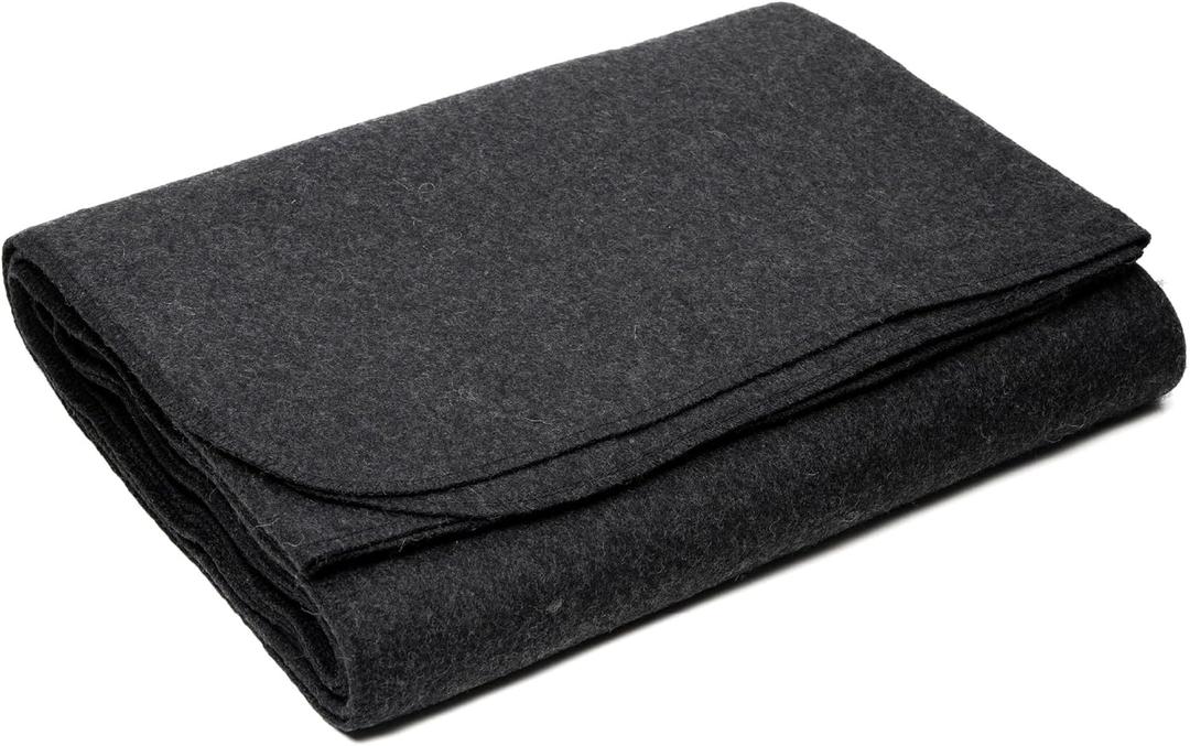 Arcturus Standard Blanket Co Wool Blanket - Soft, Durable, Warm, and Lightweight  No Frills - Perfect for Camping, Home, or Emergency Use - 64in x 88in (Charcoal)