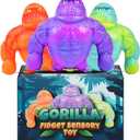 3 Pack Gorilla Squeeze Stress Relief Toy - Soft Durable Anxiety Relief for Kids & Adults, Squishy Monkey Fun Fidget Sensory Toy for Relaxation and Focus, Party Favors for Kids.