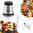 Food Processor 500W, electric chopper for kitchen meat processor, food processor 8 cup - 2L vegetable chopper stainless steel - food processor small, food grinders electric