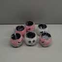 6 Pcs Pink Ghost Halloween Centerpieces Decor Votive Candle Holder Glass Pink and White Jack O Pumpkin Votive Holder Flameless Candles with 6 Laser Engraving Patterns for Party Decor
