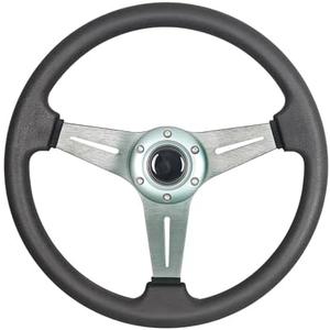 350mm/13.8”Sport Steering Wheel Aluminum Alloy Titanium Spokes Drift Simulation Racing Game Steering Wheel Universal