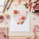 Artoid Mode 24 Pack Pink Flower Happy Mother's Day Cards Gift With Envelope & Stickers Blank Note Greeting Cards, 5 x 7 Inch